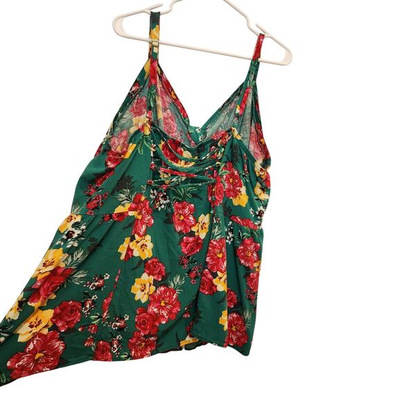 Torrid Green Sweetheart Boho Fit And Flare Rayon Slub Lace-Up Back Tank Top 4X - Picture 4 of 12
